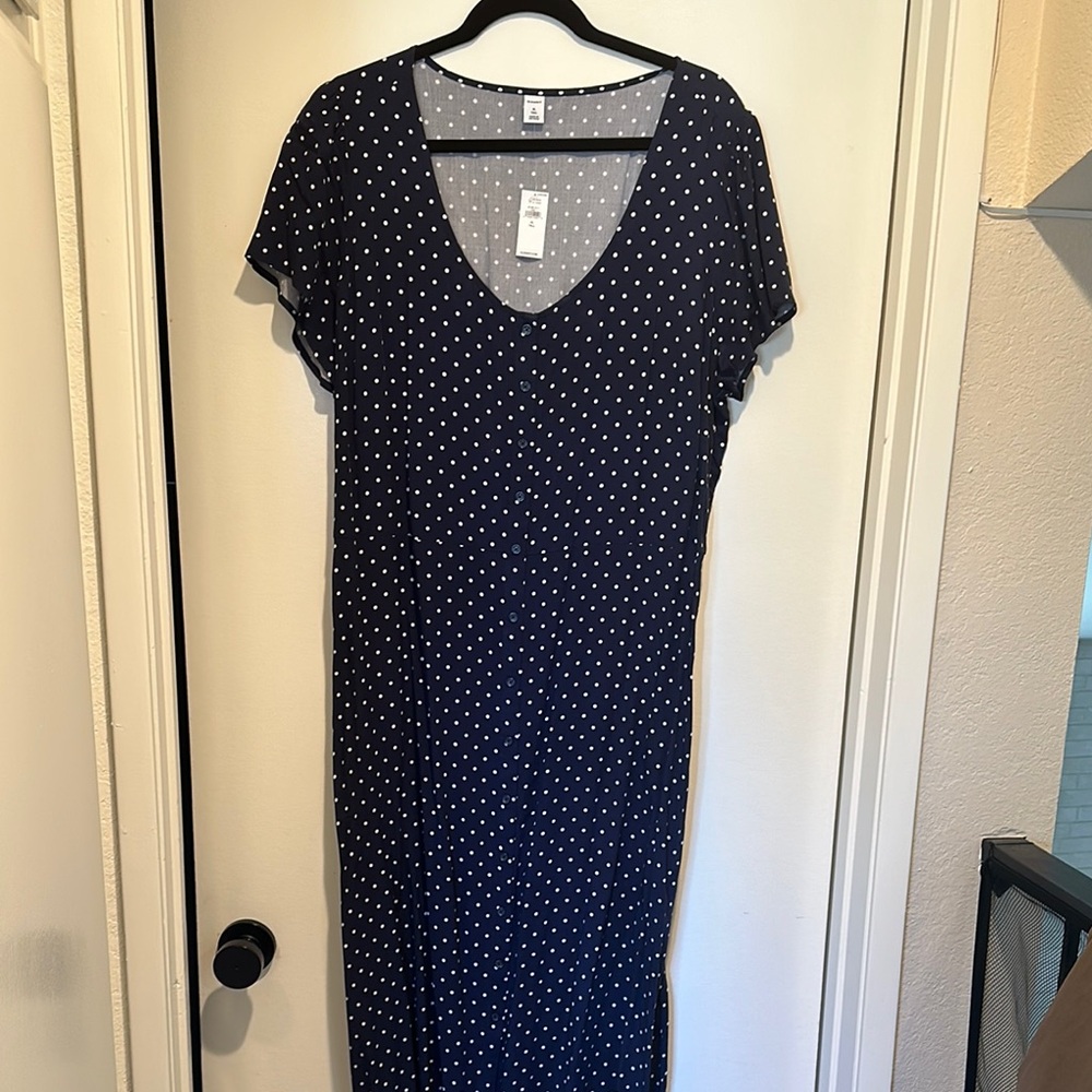 Polka Dot V-Neck Dress XL Tall